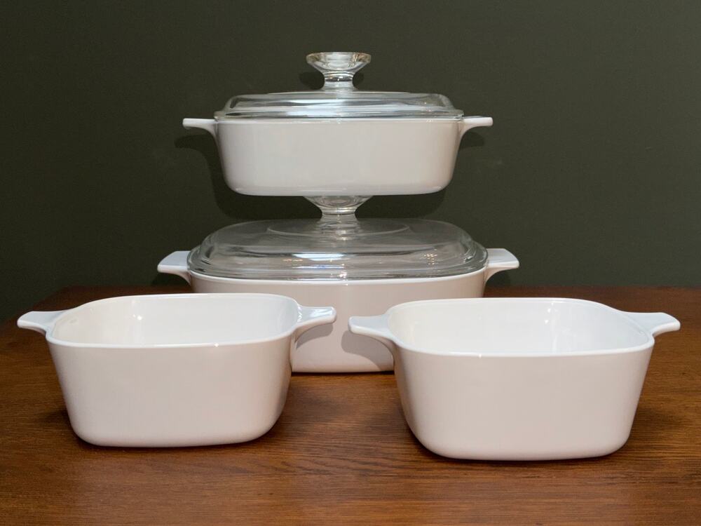 CorningWare Just White/All White Casserole Set 1QT A-1-B 2QT A-2-B, P-43-B 700ml